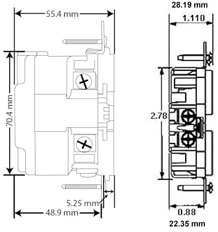 Power2U and normal duplex outlet compared
