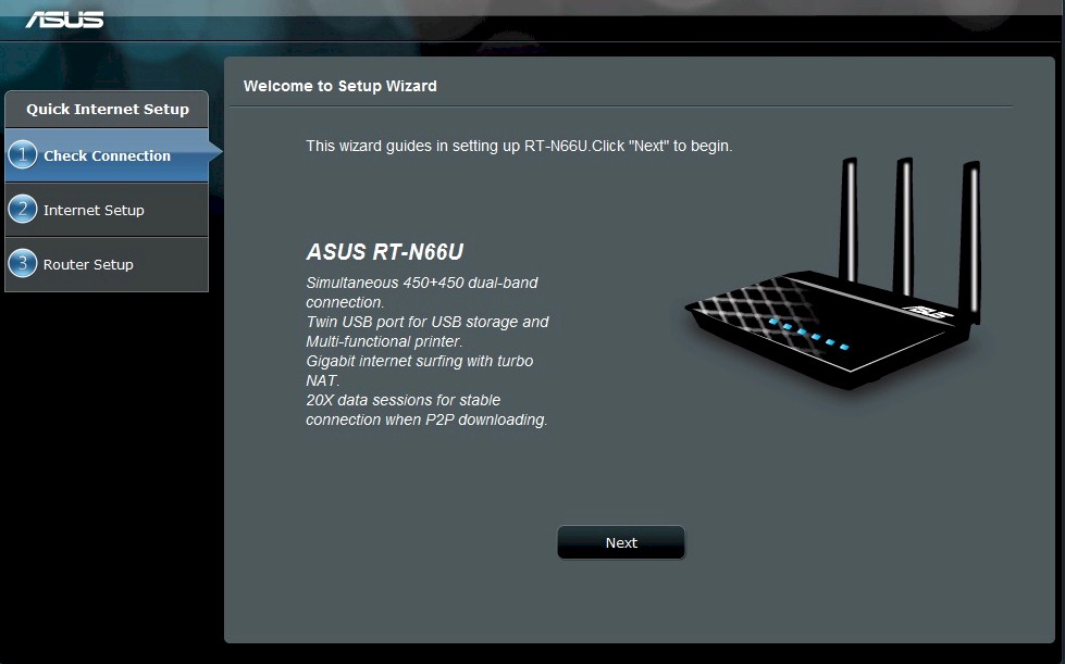 RT-N66U Setup Wizard