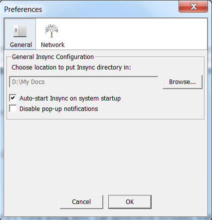 Insync Preferences