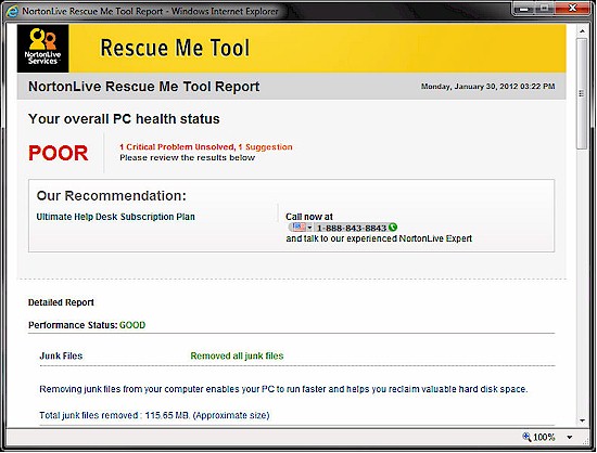 Rescue Me scan details