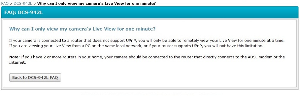 mydlink.com live video time limit without uPnP enabled