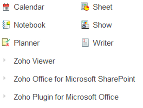 Zoho Productivity Applications