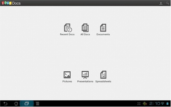 Zoho Docs Android app