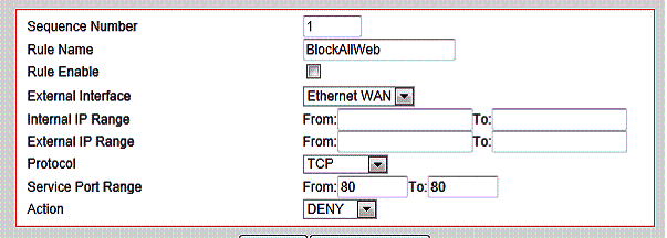 Block all traffic firewall rule