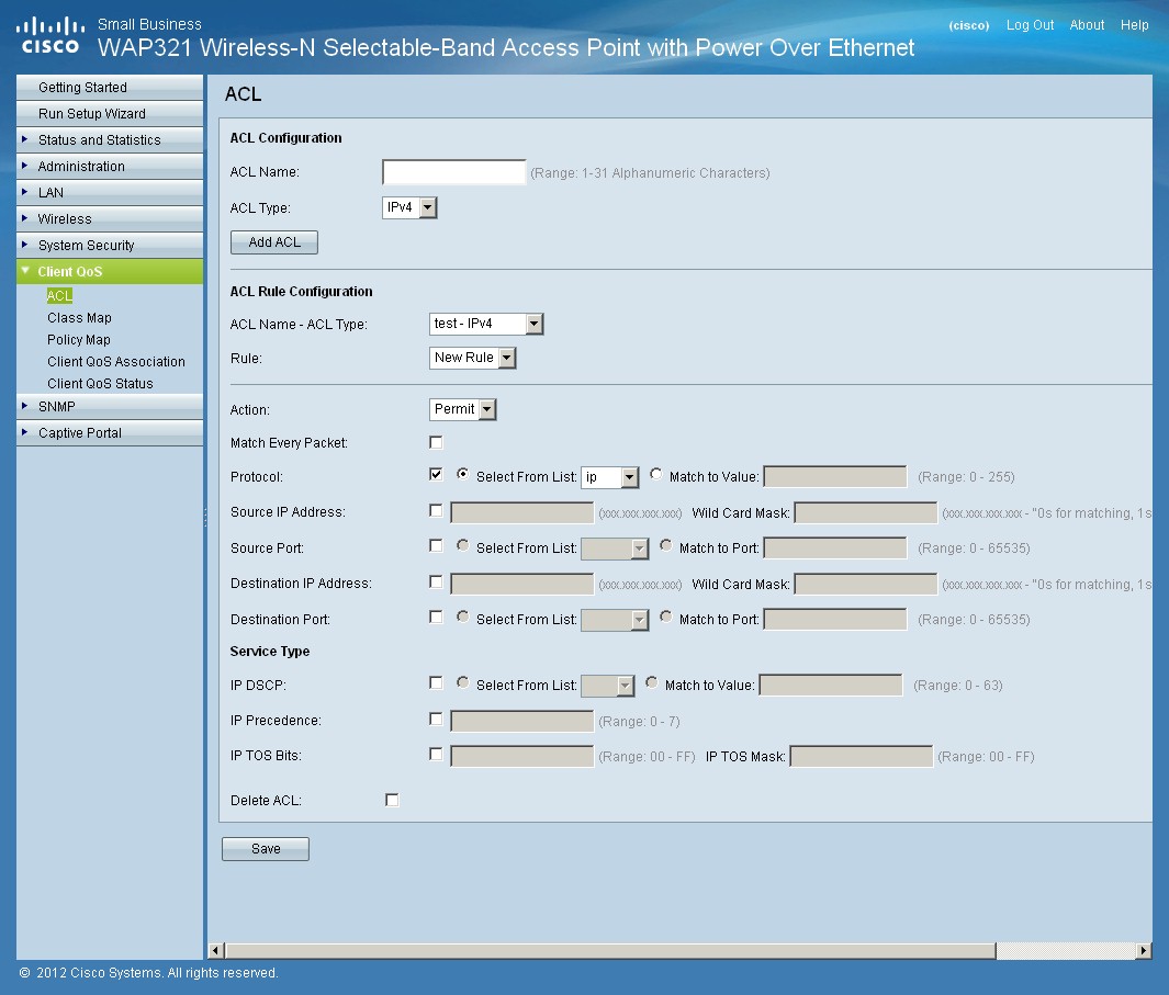 WAP321 Client ACL