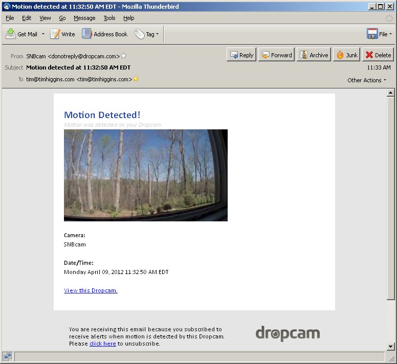 Motion alert email Motion alert email