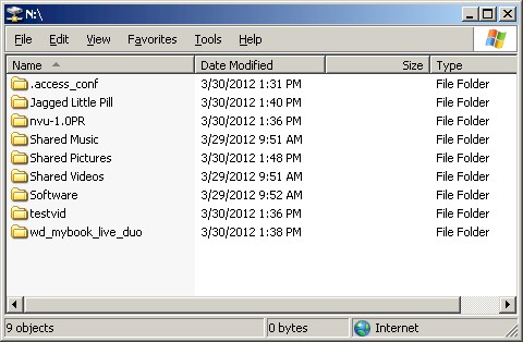 Web access mapped drive folders