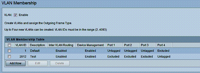 VLAN setup