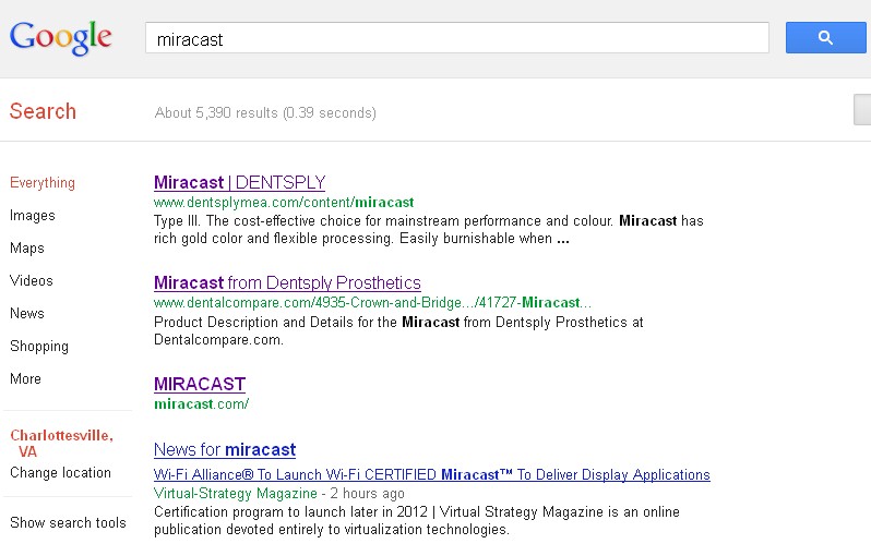 Miracast search
