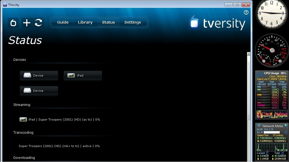 TVersity iPad transcoding test