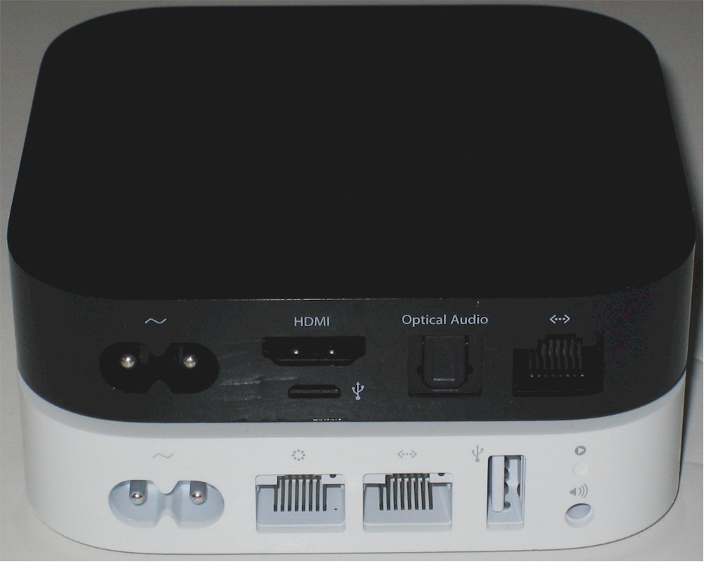 Apple TV and 2012 AirPort Express - rear