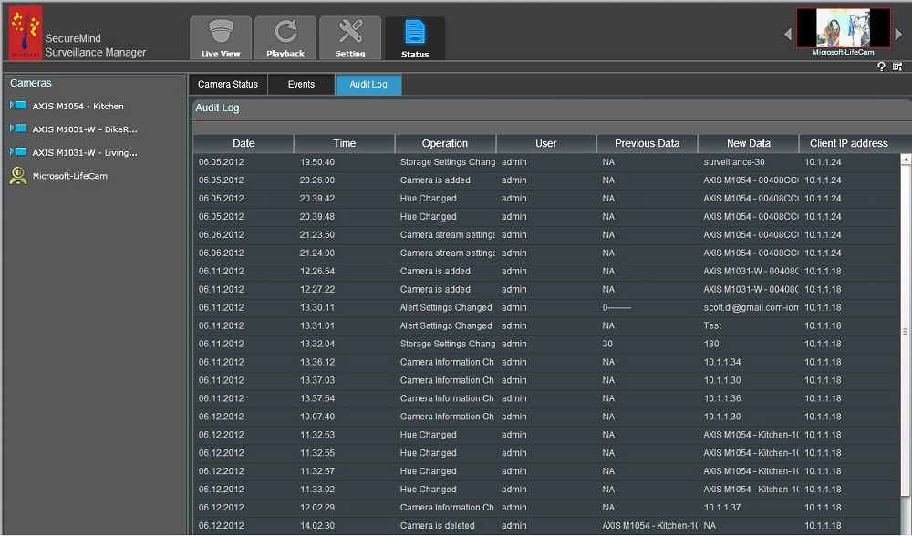 Nice audit logs tab, showing much detail