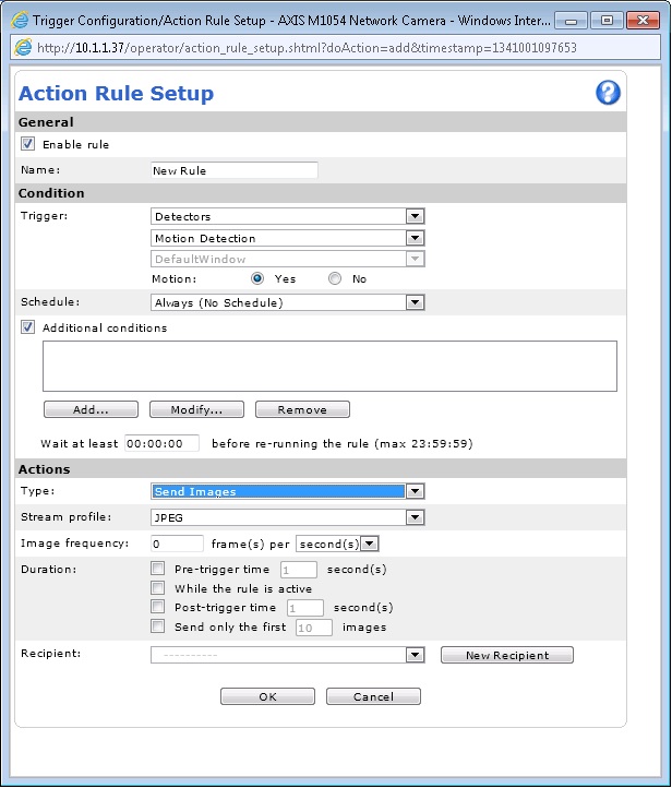 Some examples of Action Rule configuration