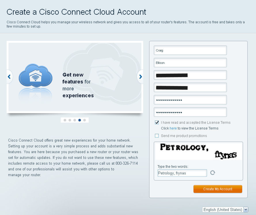 Create your Cisco Connect Cloud account