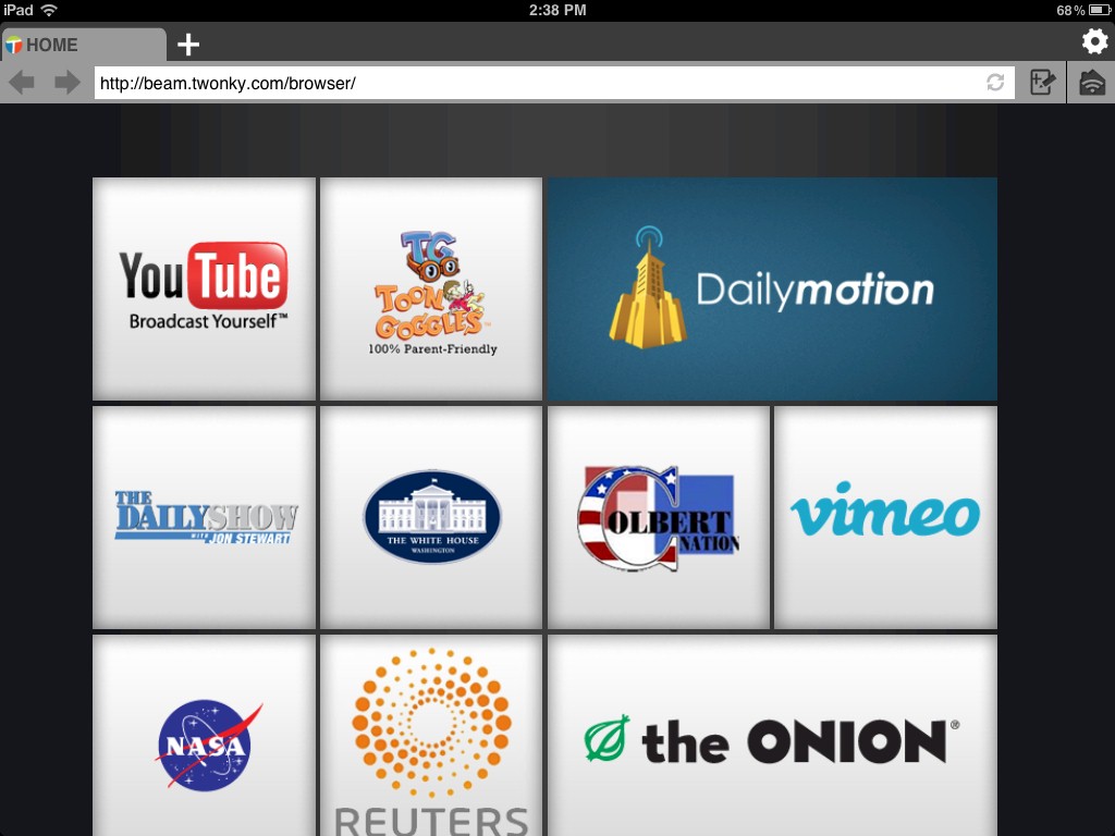 Twonky Beam on iPad
