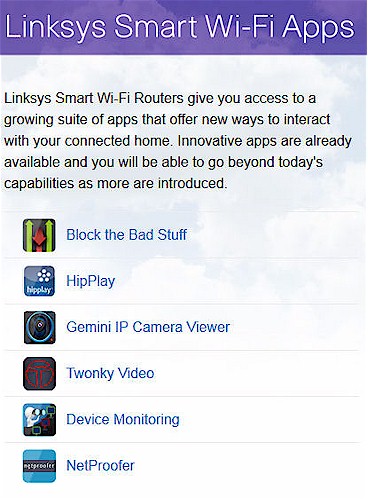 Available Smart Wi-Fi Apps