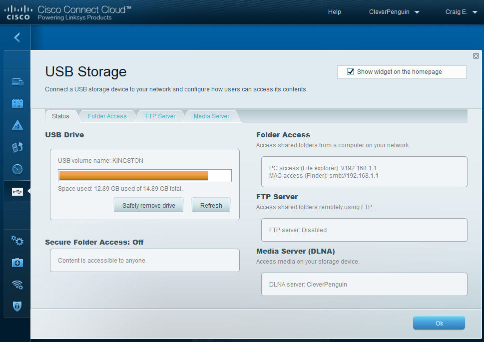 USB Storage Status