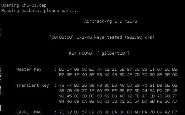 Aircrack-ng, Key Found!