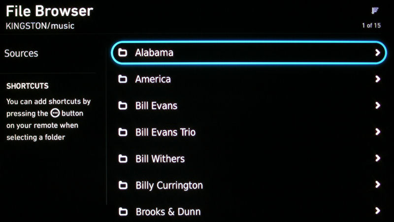 Director view listing of files on attached USB device