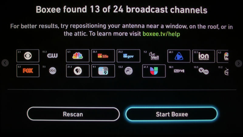 Over the air channels received at my office