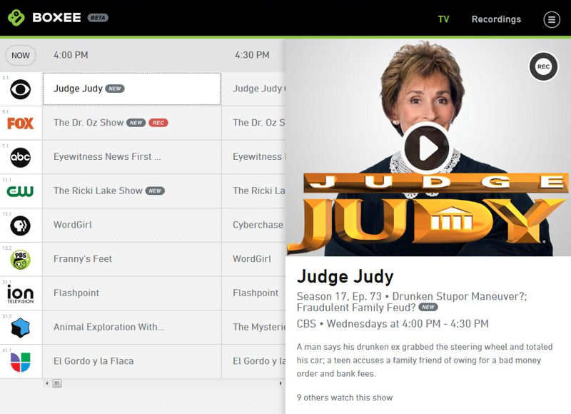 You can view live TV on the web via your my.boxee.tv account