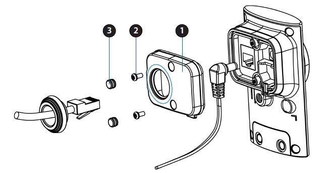 D-Link DCS-2310L Ethernet and power cover