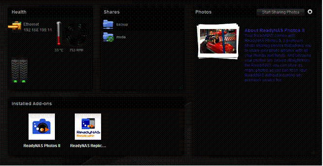 RAIDiator 5 main menu screen