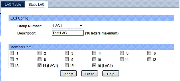 TP-Link TL-SG2216 Link Aggregation