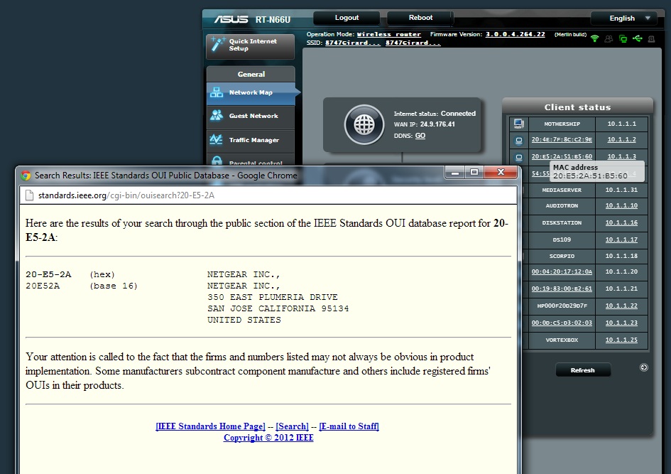 Merlin firmware Unresolved clients OUI Lookup