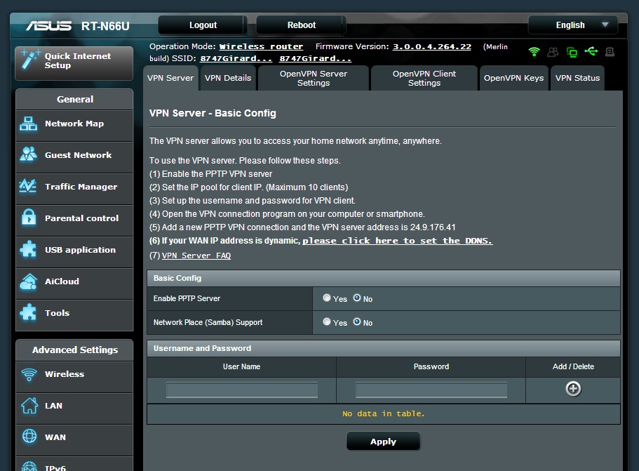 OpenVPN client and server options