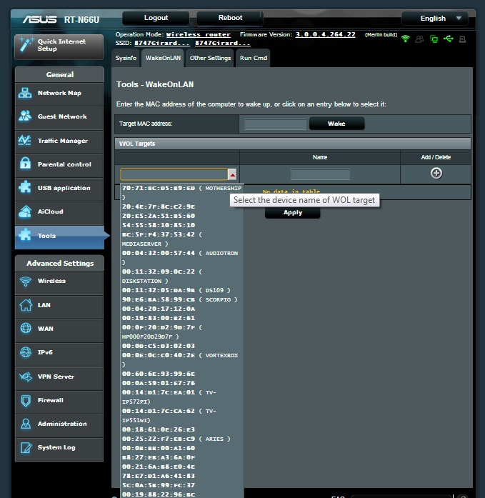 Merlin firmware WakeOnLan