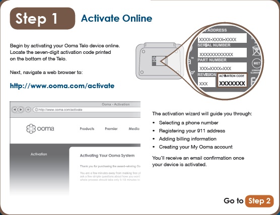 Step 1 of the Ooma Setup
