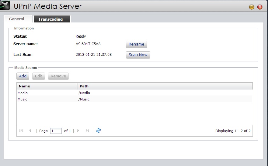 Very basic uPnP Media Server configuration