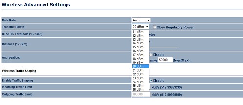 Transmit power setting