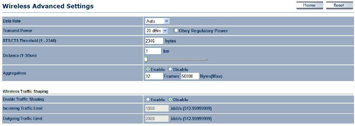 ENS200 Advanced Wireless settings