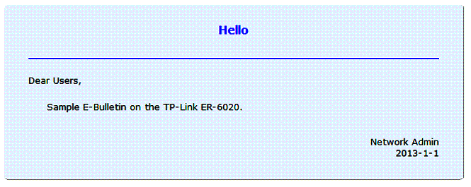 E-Bulletin example message