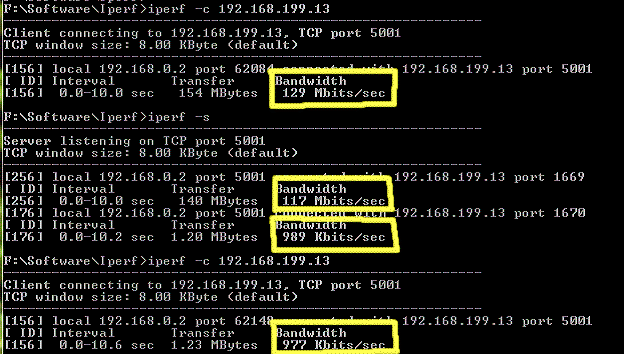 Bandwidth limit test