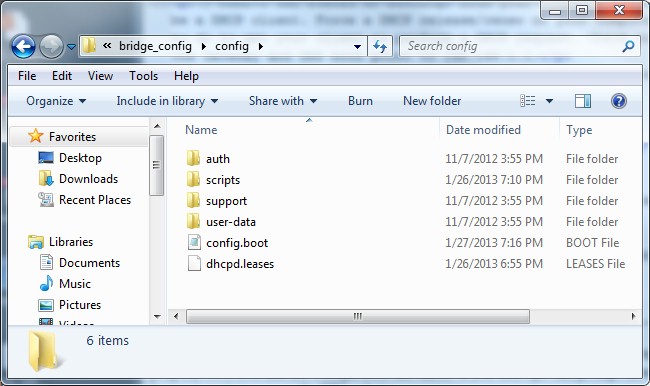 Config folder contents