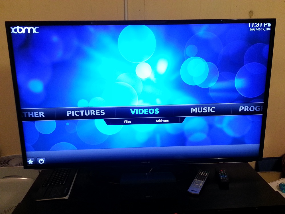 Raspbmc Main Screen