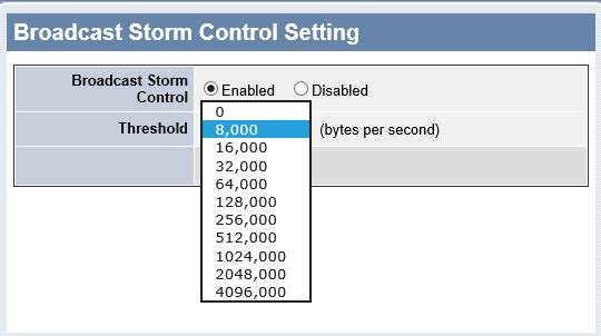 Broadcast Storm control