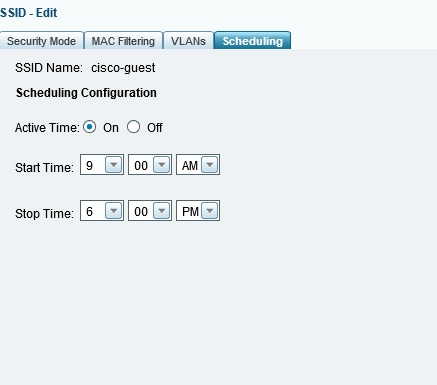 Scheduled SSID enable