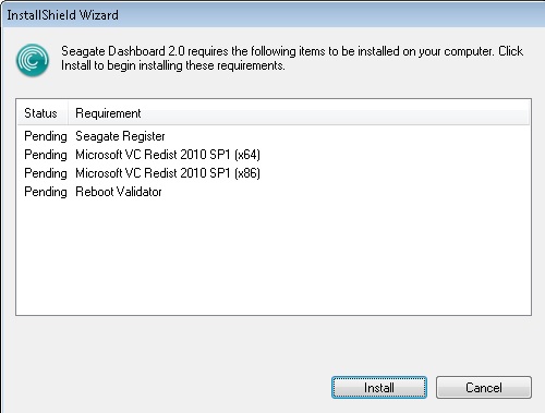 Seagate Dashboard Prerequisites