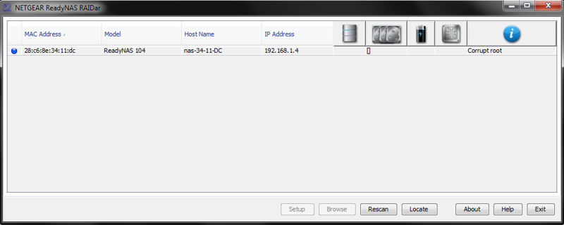 RAIDar Utility showed corrupt root