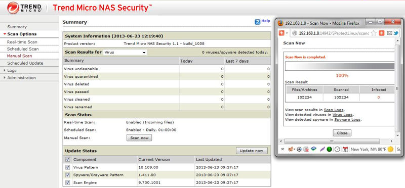 Trend Micro NAS Security Console