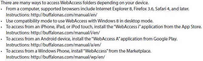 WebAccess client information for different platforms