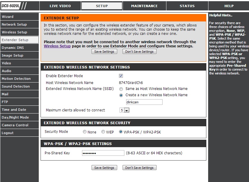 Wireless Extender functionality