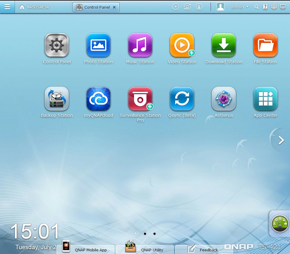 QNAP QTS 4.0 desktop