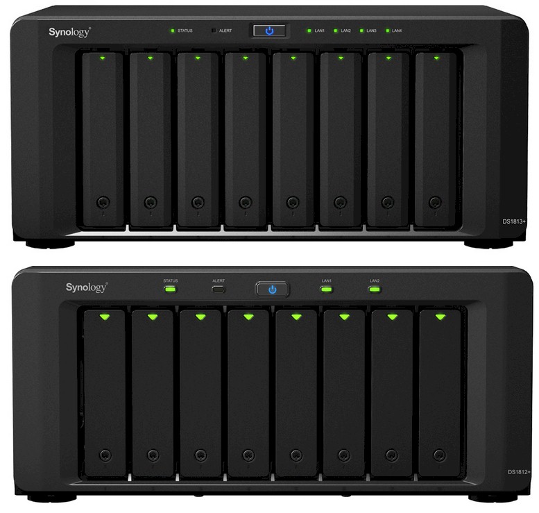 Synology DS1813+ and DS1812+ fronts compared