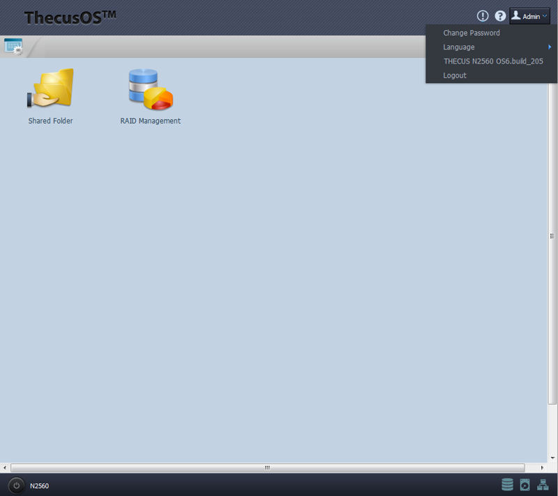 Thecus OS6 Home Page