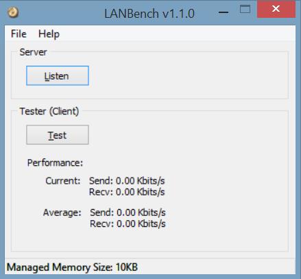 LANBench main screen